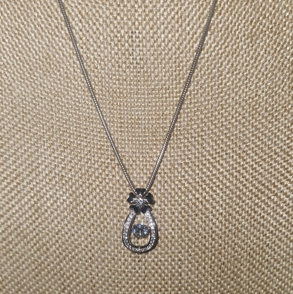 Rlm snake signed chain 925 with floating cz pendant, sterling silver - Picture 1 of 6